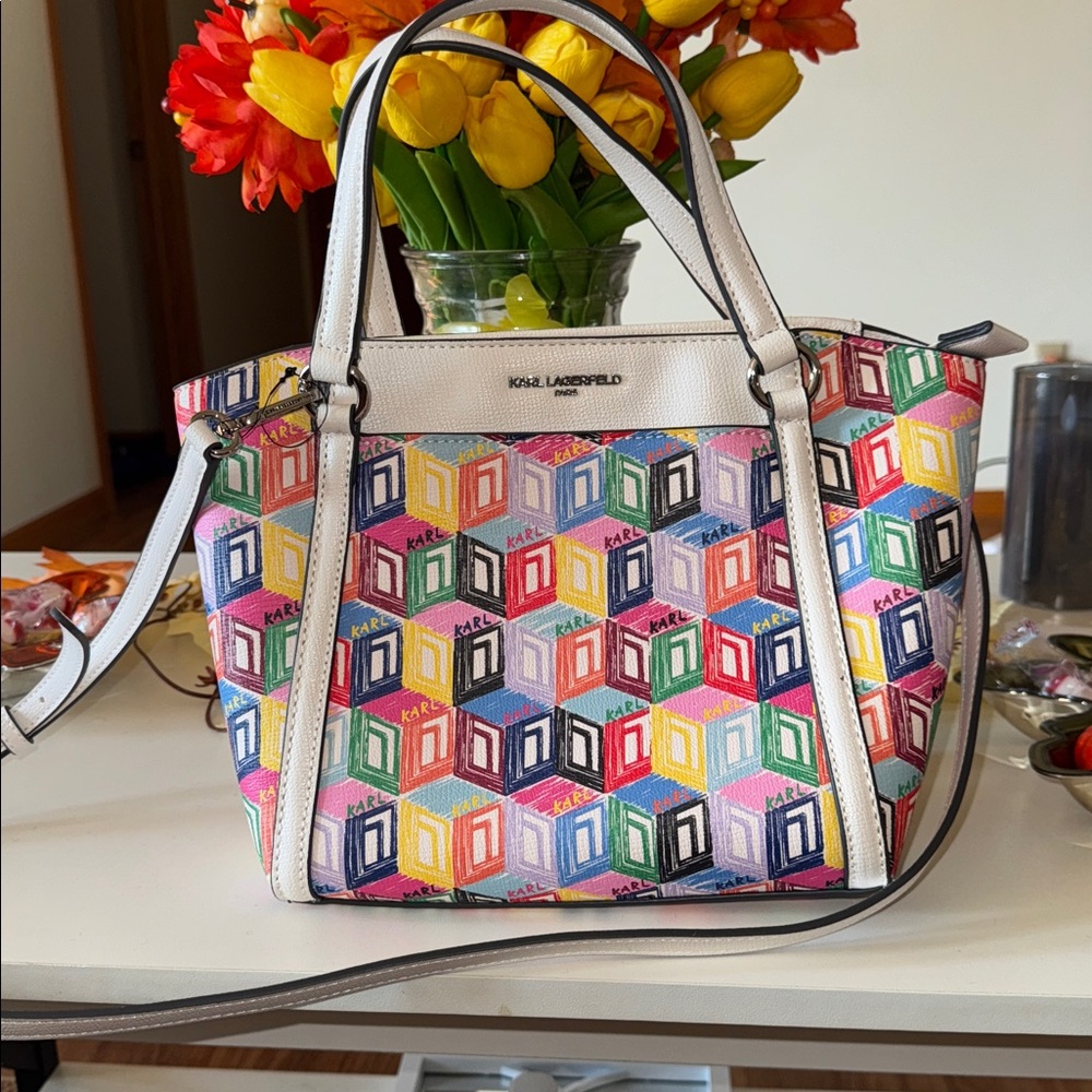 Karl Lagerfeld Paris Colorful Hexagon Pattern Bag